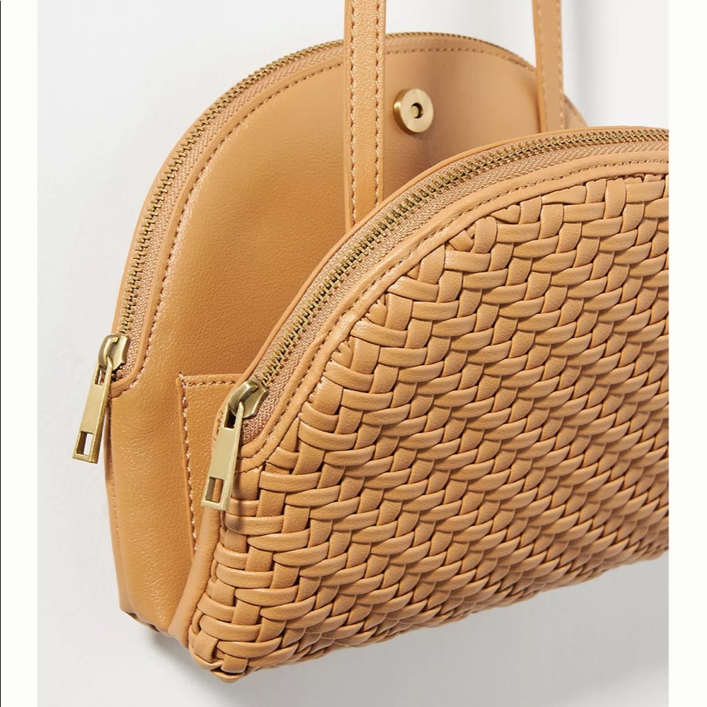 SOLD ANTHROPOLOGIE Basket Weave Cross-Body Purse (Tan)
